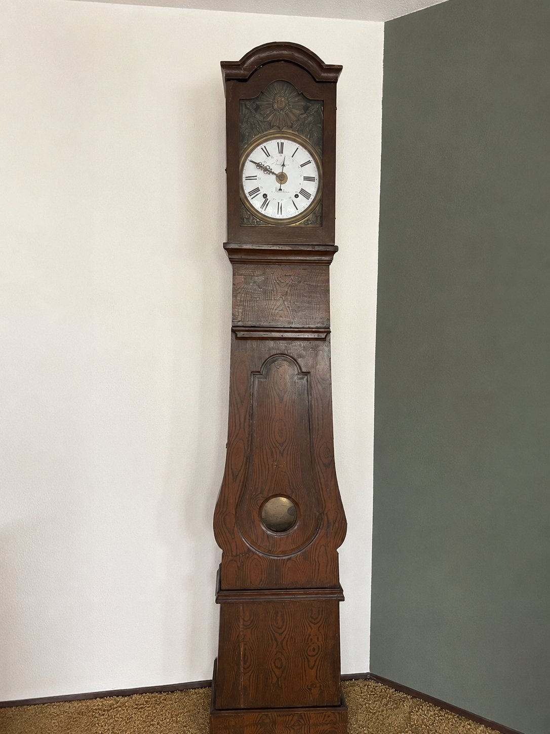 Antieke Franse comptoise klok ca1900-werkend, Ophalen