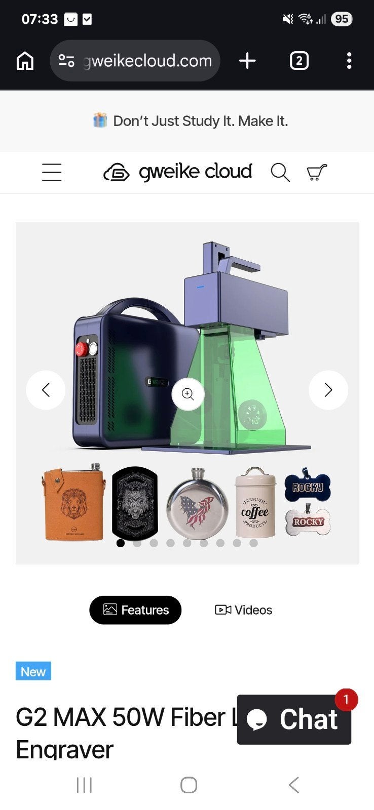 Gweike Max 50W Fiberlaser graveermachine, Ophalen of Verzenden, Zo goed als nieuw