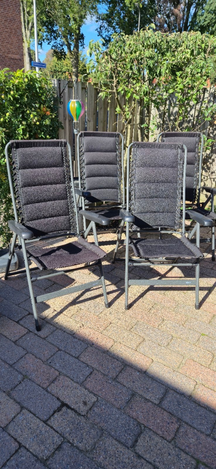 4 Kampa campingstoelen - Uitstekende staat, 7 standen, Ophalen, Zo goed als nieuw, Campingstoel