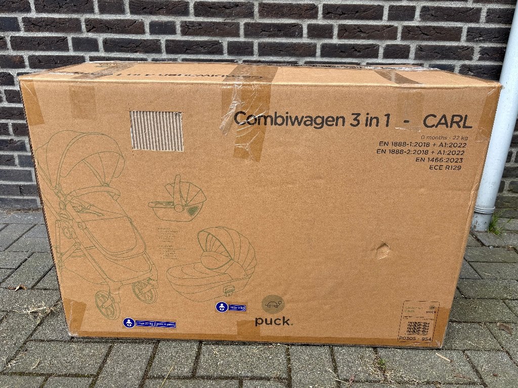 Puck Carl 3-in-1 Kinderwagen Dark Green, Overige merken, Nieuw, Q-World B.V., Info@quteworld.com