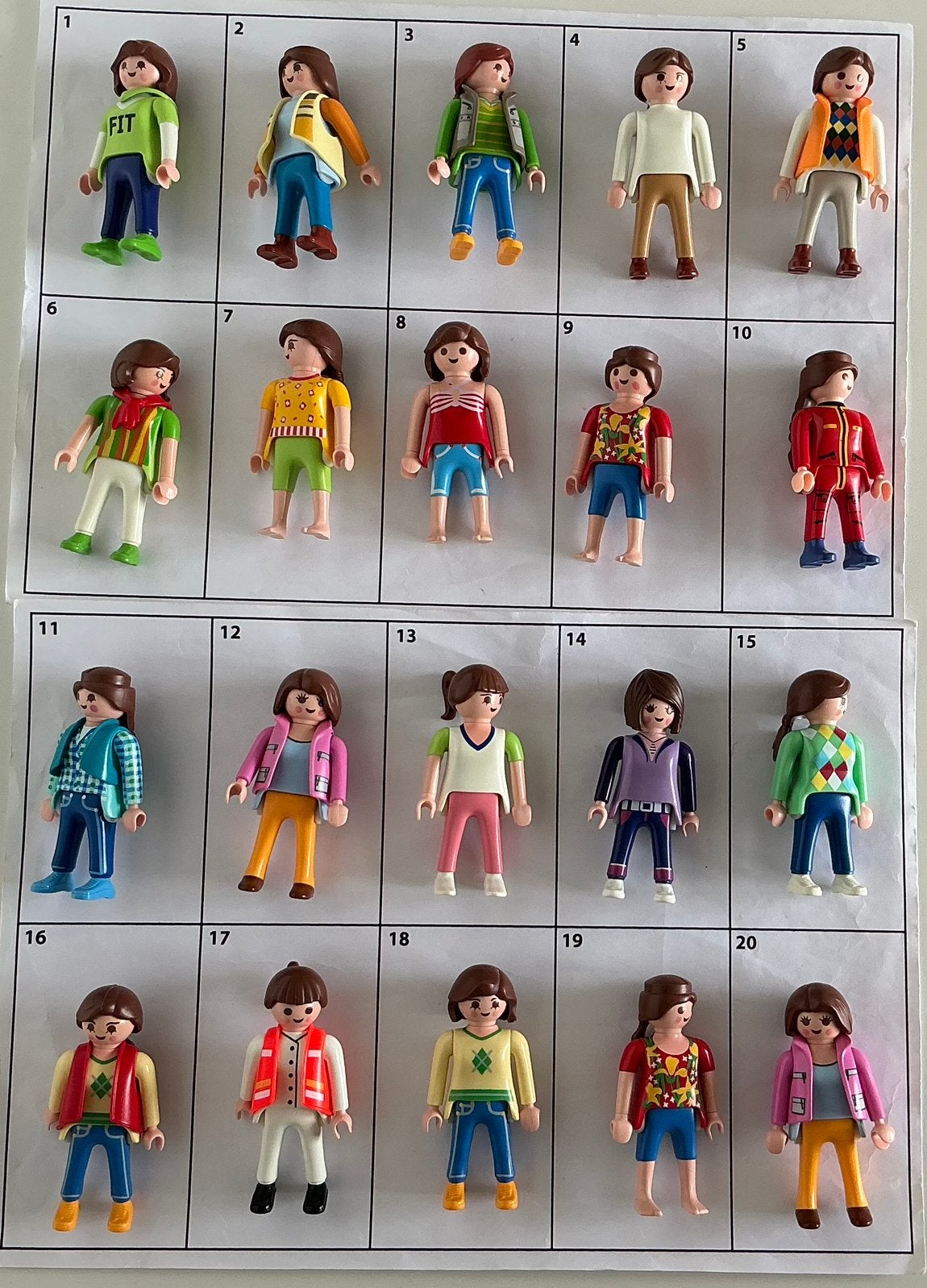 Playmobil vrouwtjes bruin haar (B), Kinderen en Baby's, Ophalen of Verzenden, Gebruikt, Losse onderdelen, Figuren