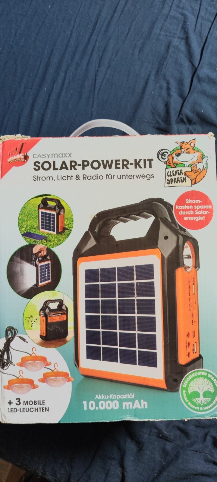 Solar Power Kit  powerbank, noodradio, zonnepaneel 10000 mah, Ophalen of Verzenden, Zo goed als nieuw