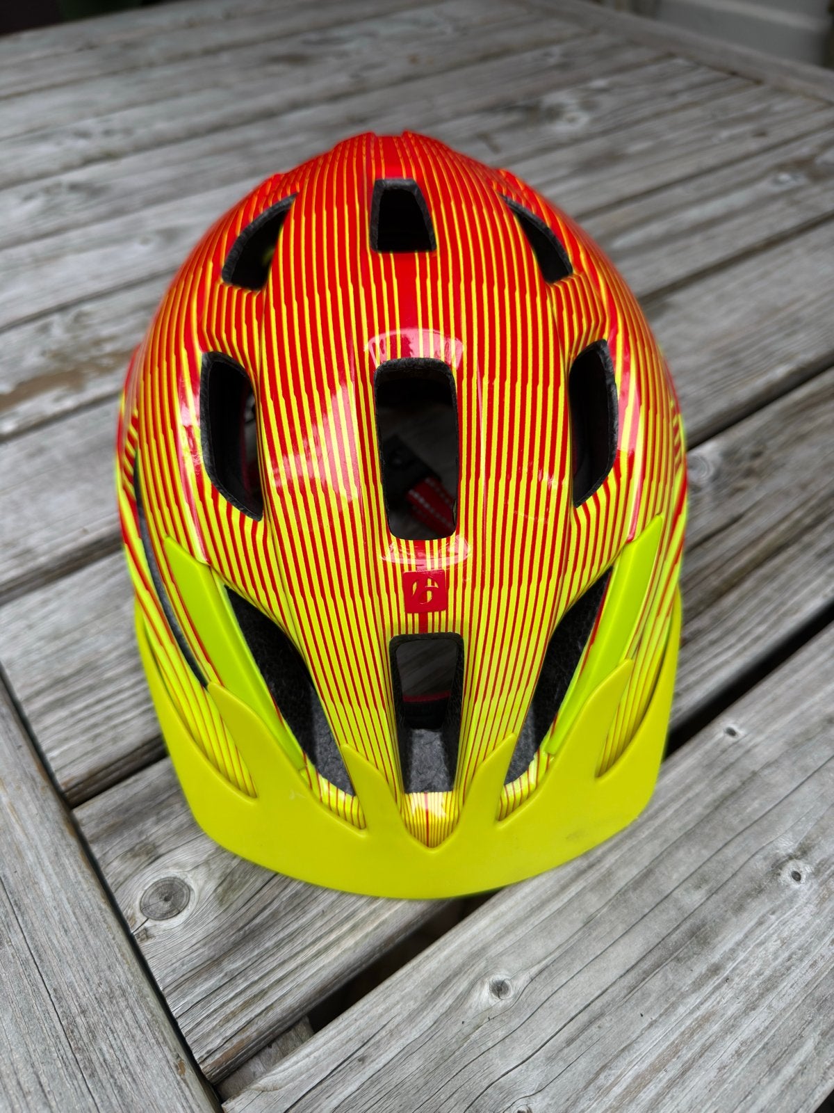 Bontrager Solstice MIPS Jeugd Fietshelm Rood/Geel, Ophalen of Verzenden, Gebruikt, Overige maten, Heer of Dame