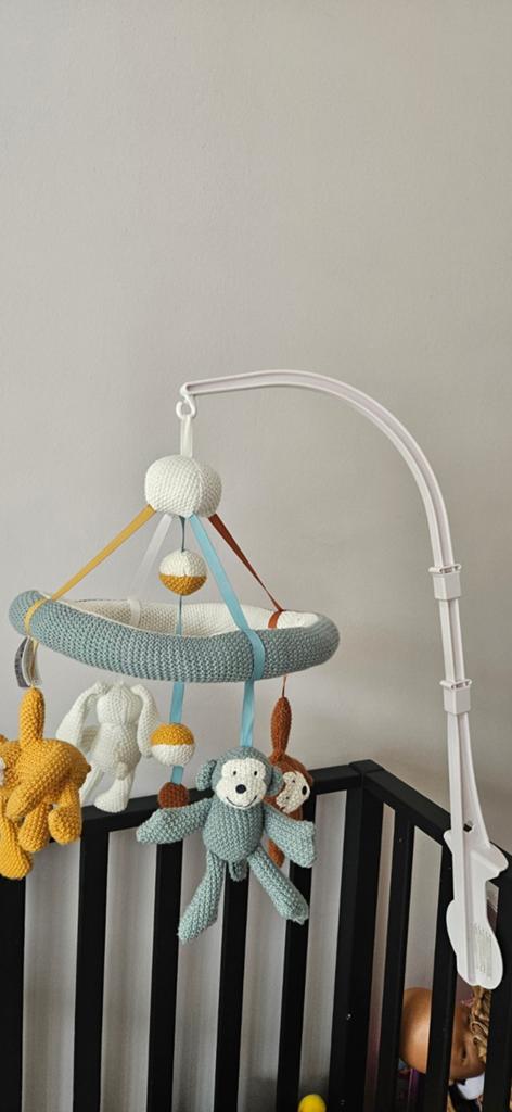 Muzikale mobiel met gehaakte dieren voor babybedje, Ophalen of Verzenden