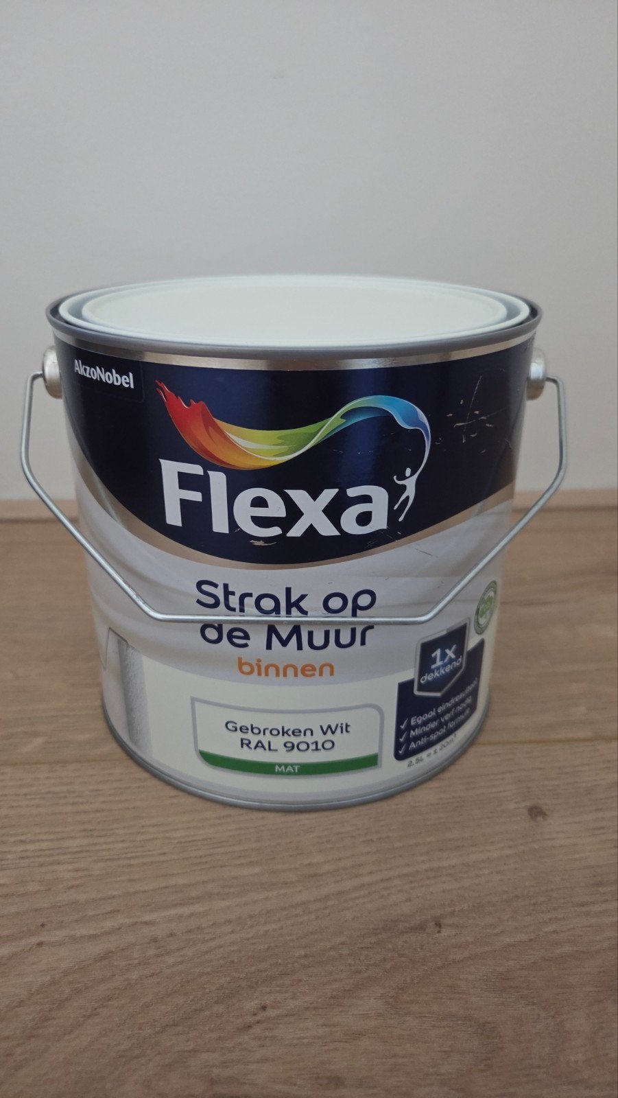 Flexa Strak op de Muur Binnen - Gebroken Wit RAL 9010, Ophalen, Nieuw, Overige typen