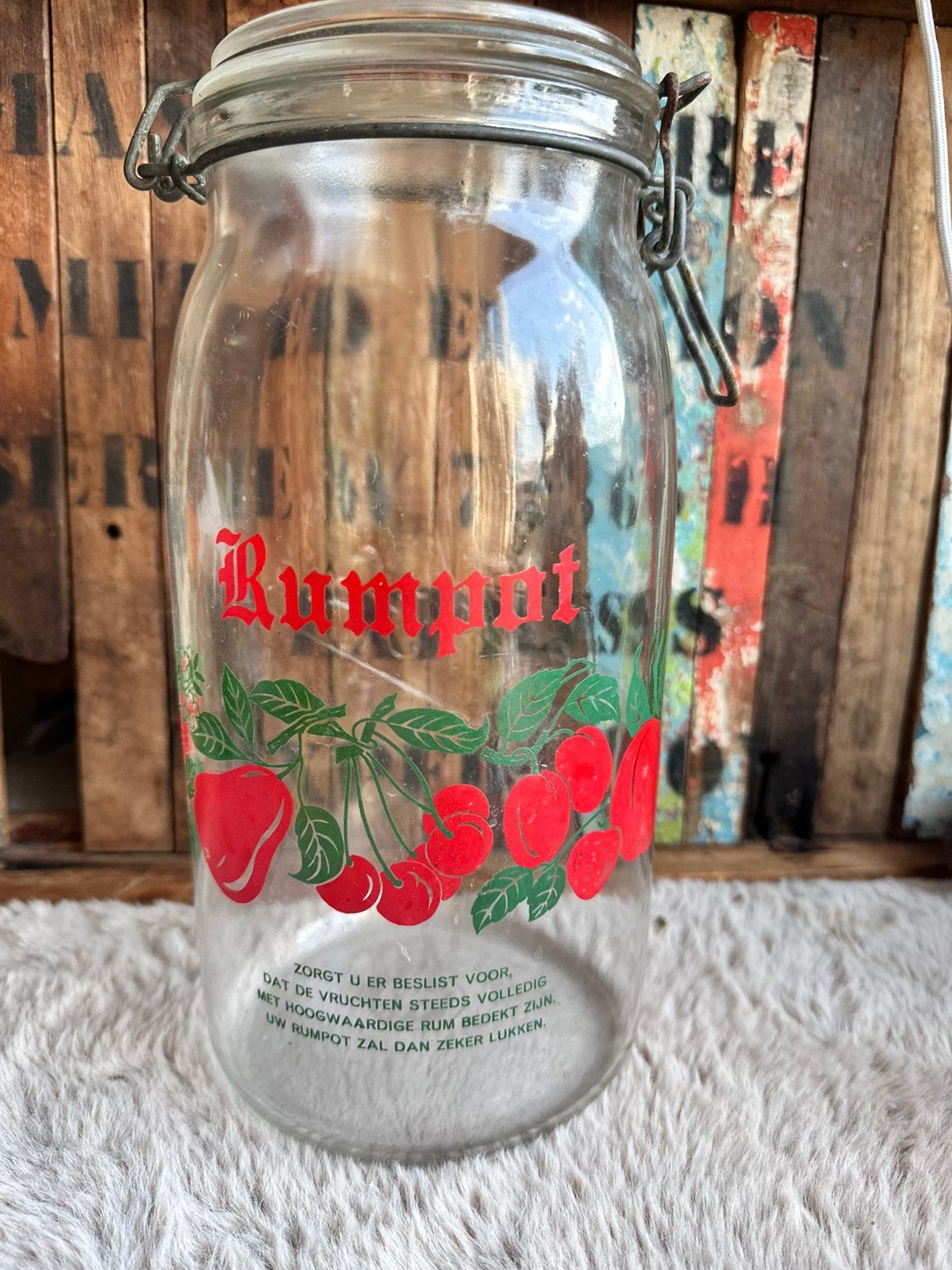 Vintage glazen rumpot / Le Parfait / Rumtopf, Ophalen of Verzenden, Gebruikt