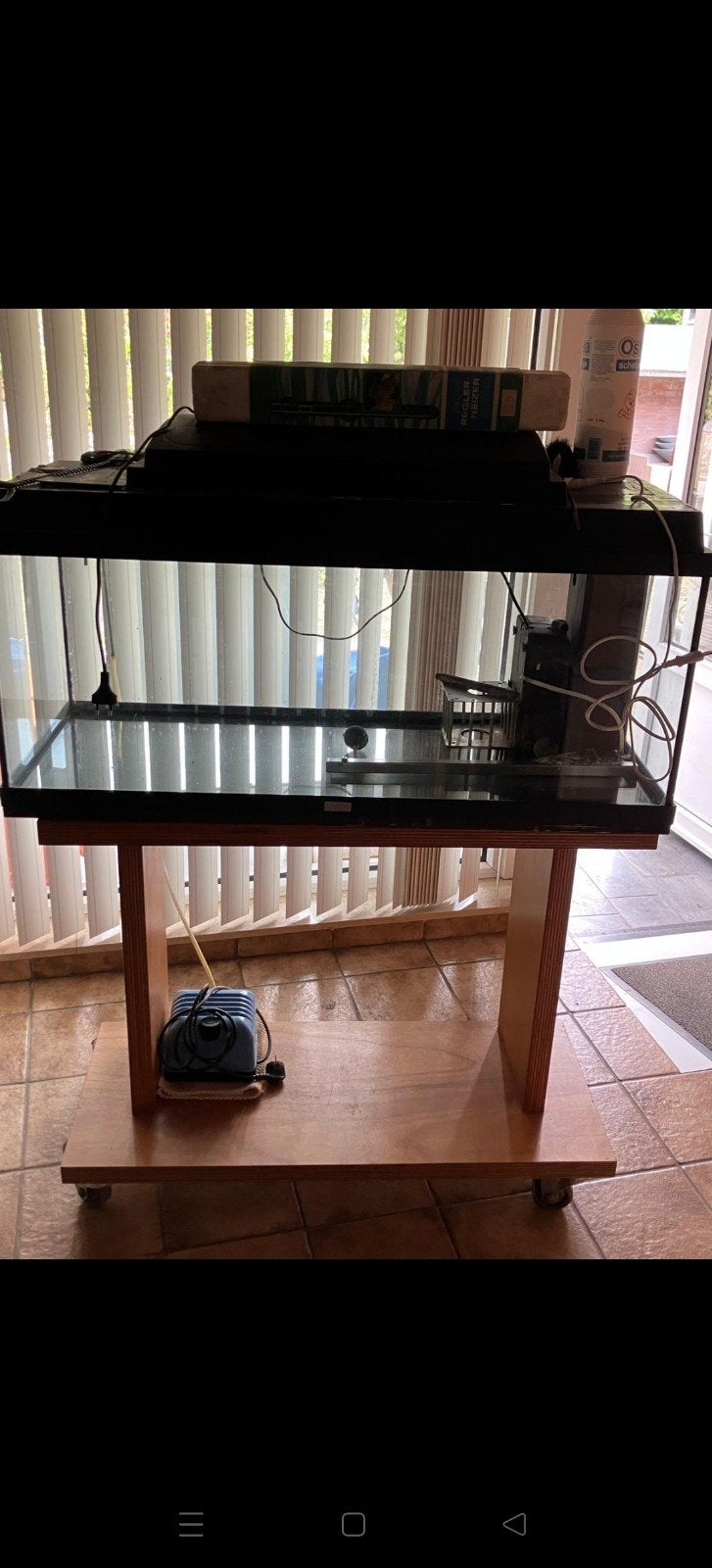 Aquarium incl pomp en verlichting, Ophalen, Inclusief toebehoren, Gebruikt, Leeg aquarium
