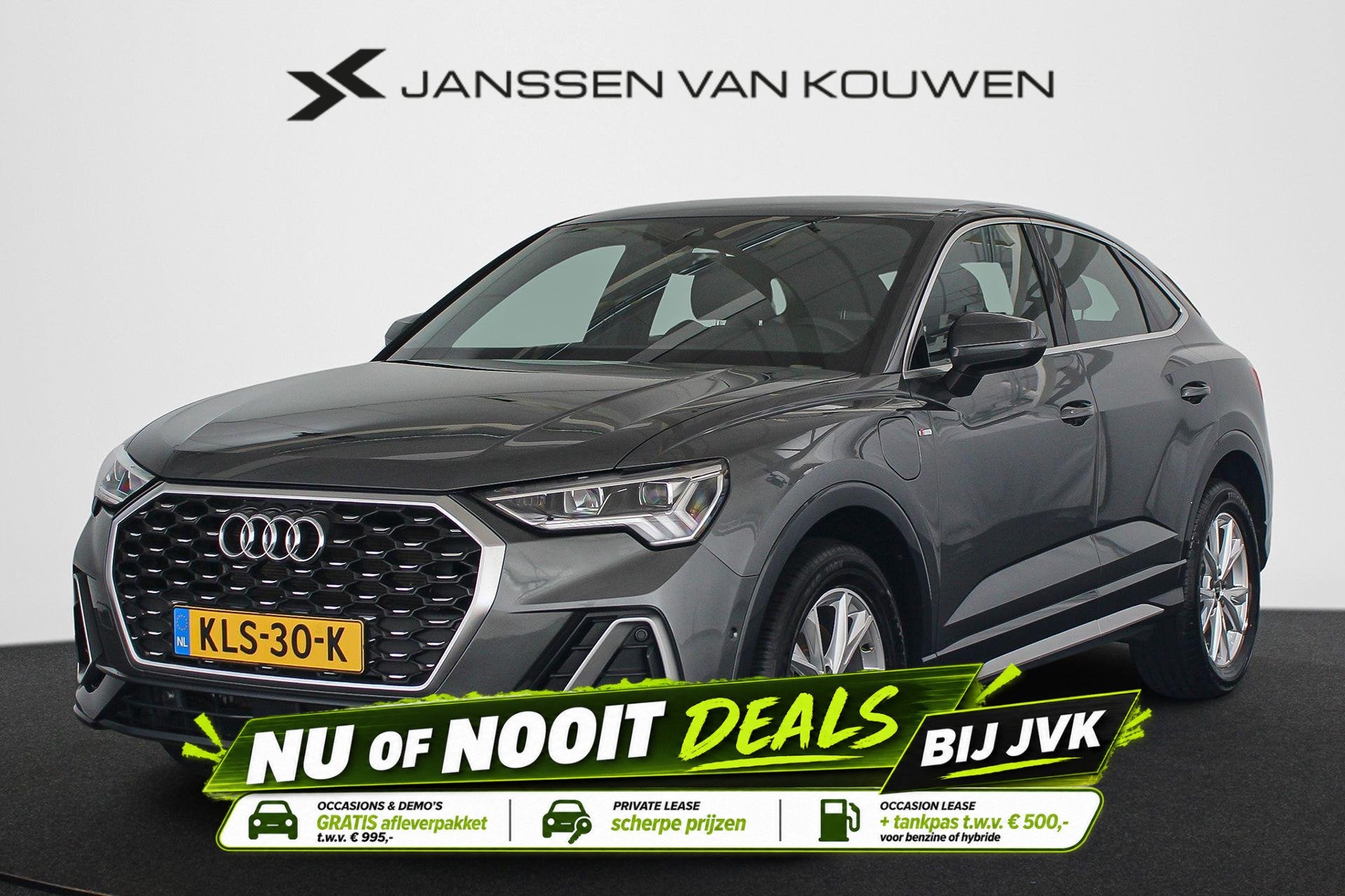 Audi Q3 Sportback 45 TFSI e S-Line Keyless Achteruitrijcamer, Auto's, Gebruikt, Leder en Stof, Hybride Elektrisch/Benzine, 13 kWh