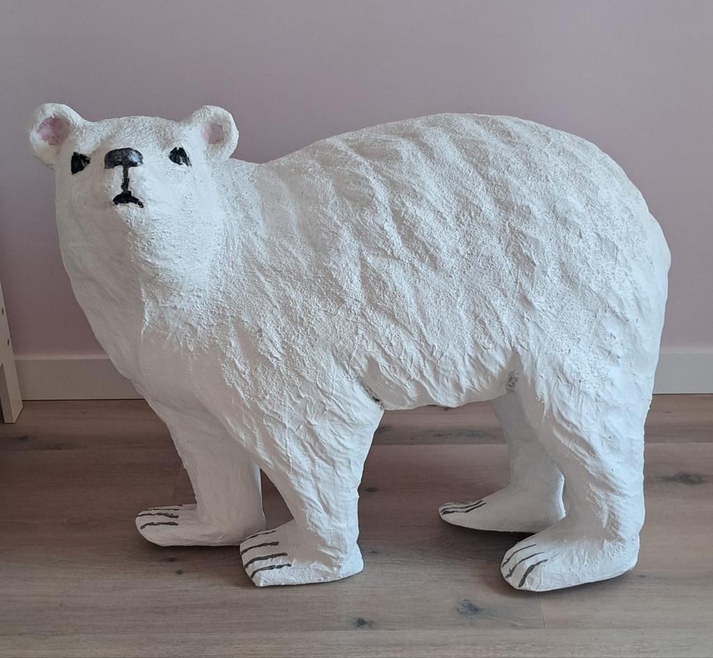 Groot Ijsbeer beeld papier maché., Ophalen of Verzenden, Zo goed als nieuw