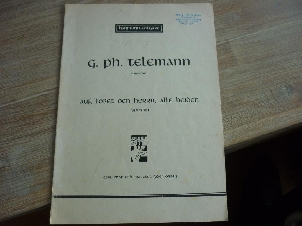 G. Ph. Telemann -Auf lobet den Herrn, alle heiden(psalm 117), Orgel, Gebruikt, Ophalen of Verzenden, Religie en Gospel