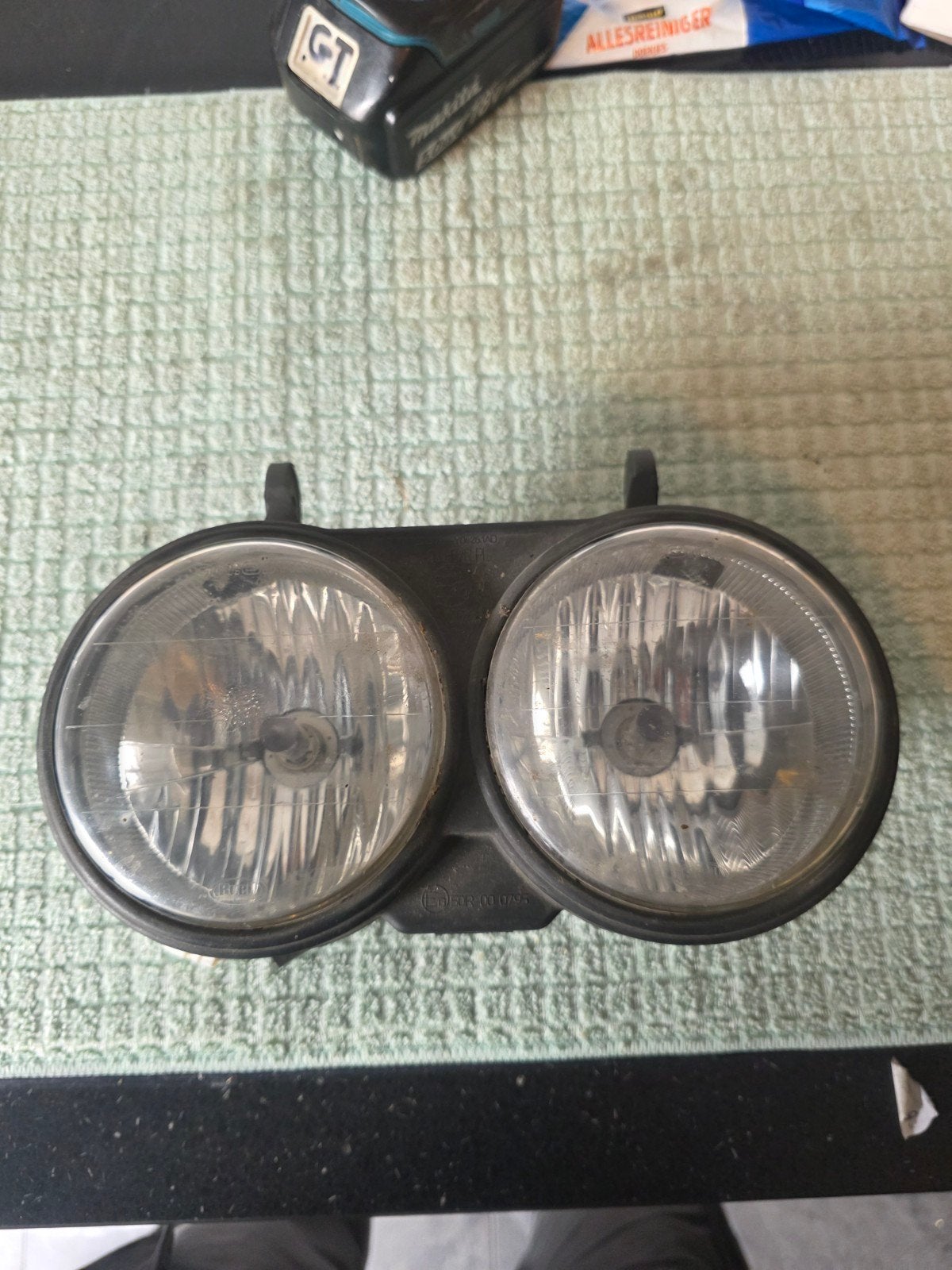 Motorfiets Koplamp Dubbel Rond - Gebruikt, Motoren, Ophalen of Verzenden