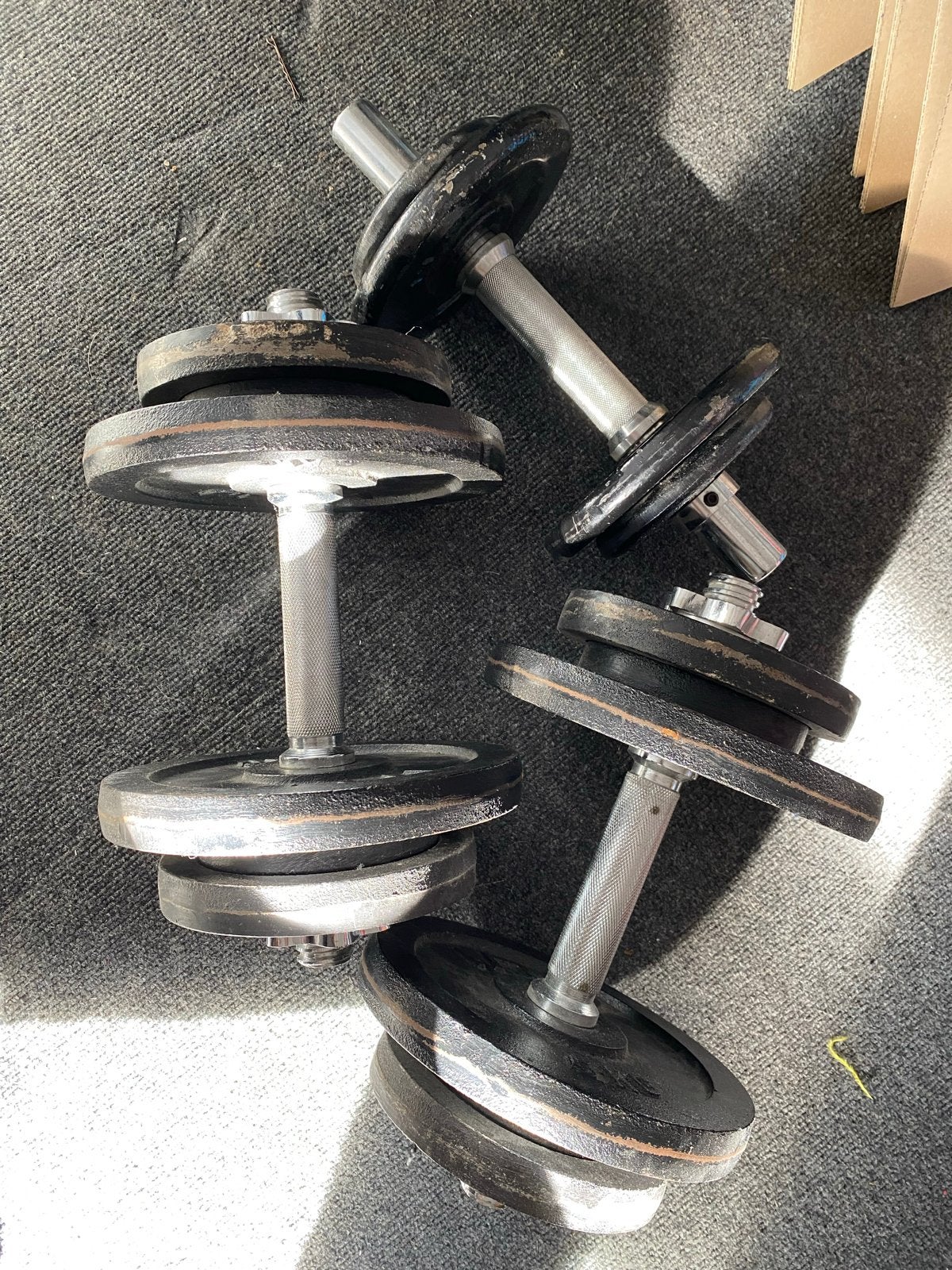 Fitness set: bankje en verstelbare dumbbells, Ophalen, Gebruikt, Krachtstation, Armen