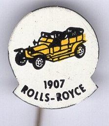 1907 ROLLS-ROYCE geel op blik oldtimer auto speldje( C_220 ), Verzenden, Zo goed als nieuw, Transport, Speldje of Pin