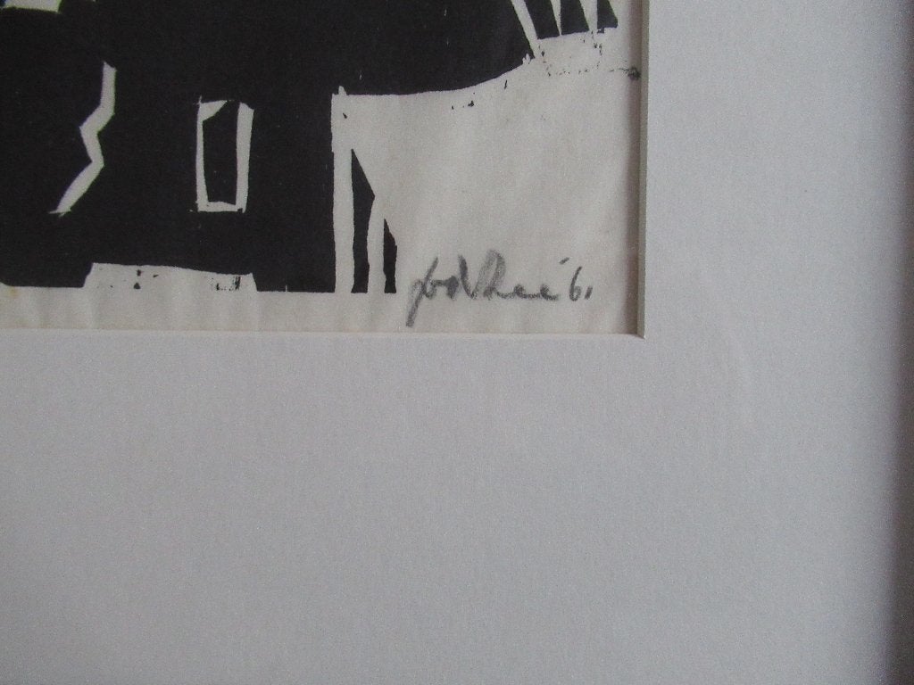 Jan van der Zee Groninger Ploeg, 1950 - 1999, Ophalen of Verzenden, Gesigneerd, Houtsnede