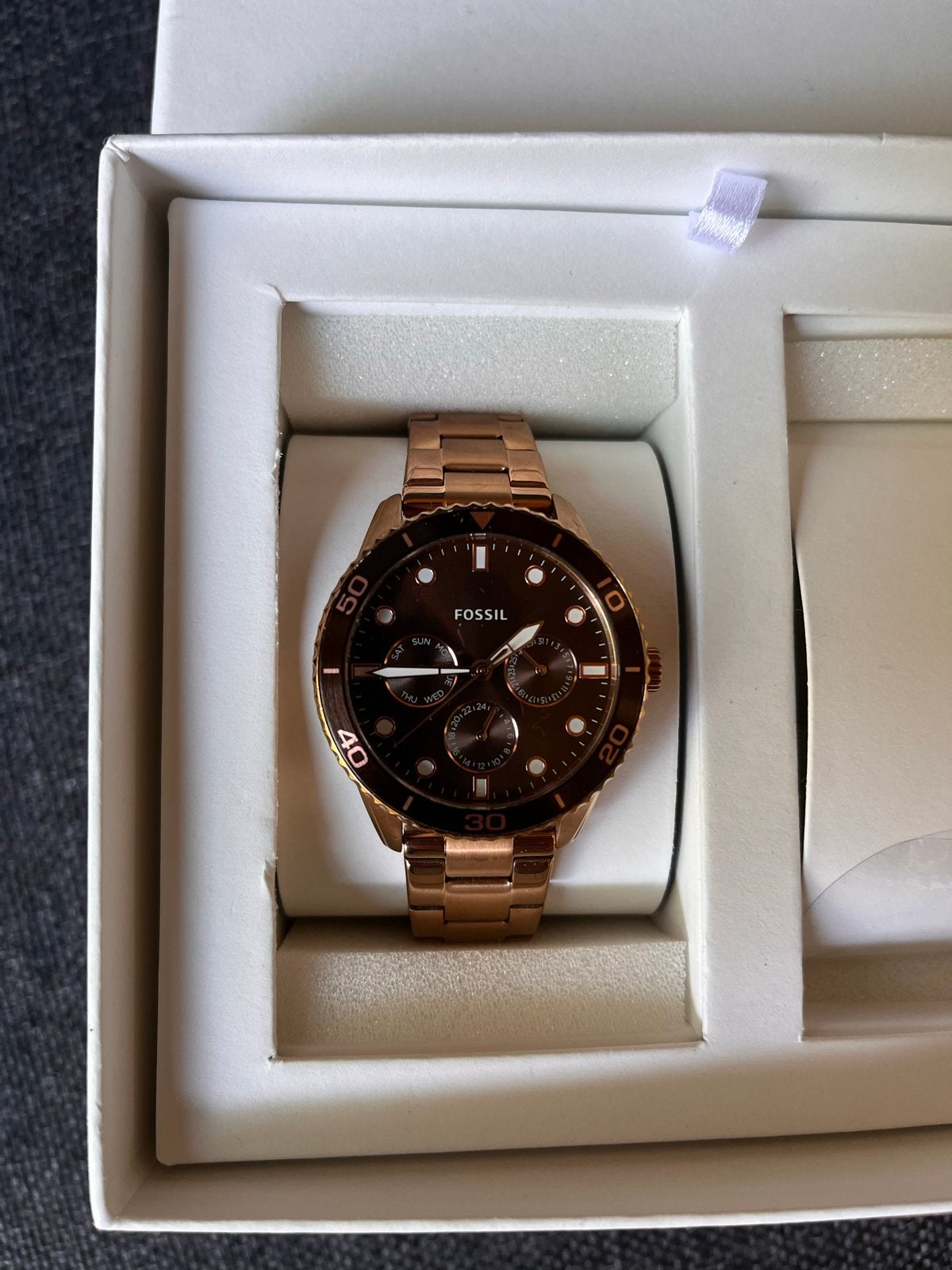 Stijlvol Fossil dameshorloge - Roségoud, Sieraden, Tassen en Uiterlijk, Horloges | Dames, Staal, Fossil, Polshorloge, Ophalen of Verzenden
