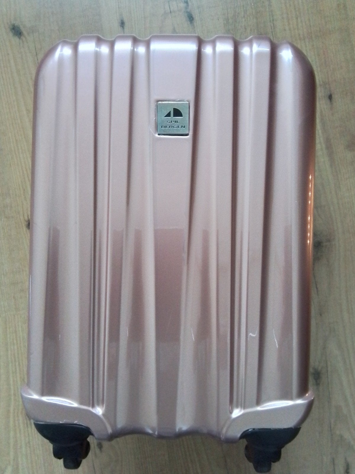 Roze Spilbergen koffer met wieltjes en uitschuifbaar handvat, Uitschuifbare handgreep, Gebruikt, 50 tot 60 cm, Hard kunststof
