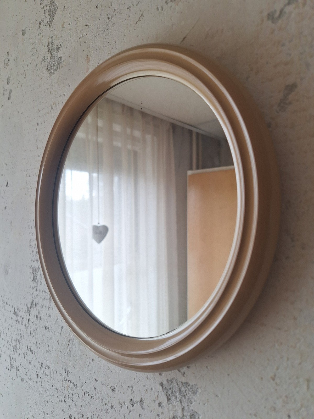 retro spiegel Tiger,  rond diameter 25 cm, Ophalen of Verzenden, Rond, Minder dan 50 cm, Minder dan 100 cm