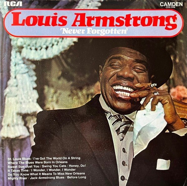 Louis Armstrong – Never Forgotten lp, Cd's en Dvd's, Vinyl | Jazz en Blues, 1960 tot 1980, Gebruikt, Complilatie, Ophalen of Verzenden