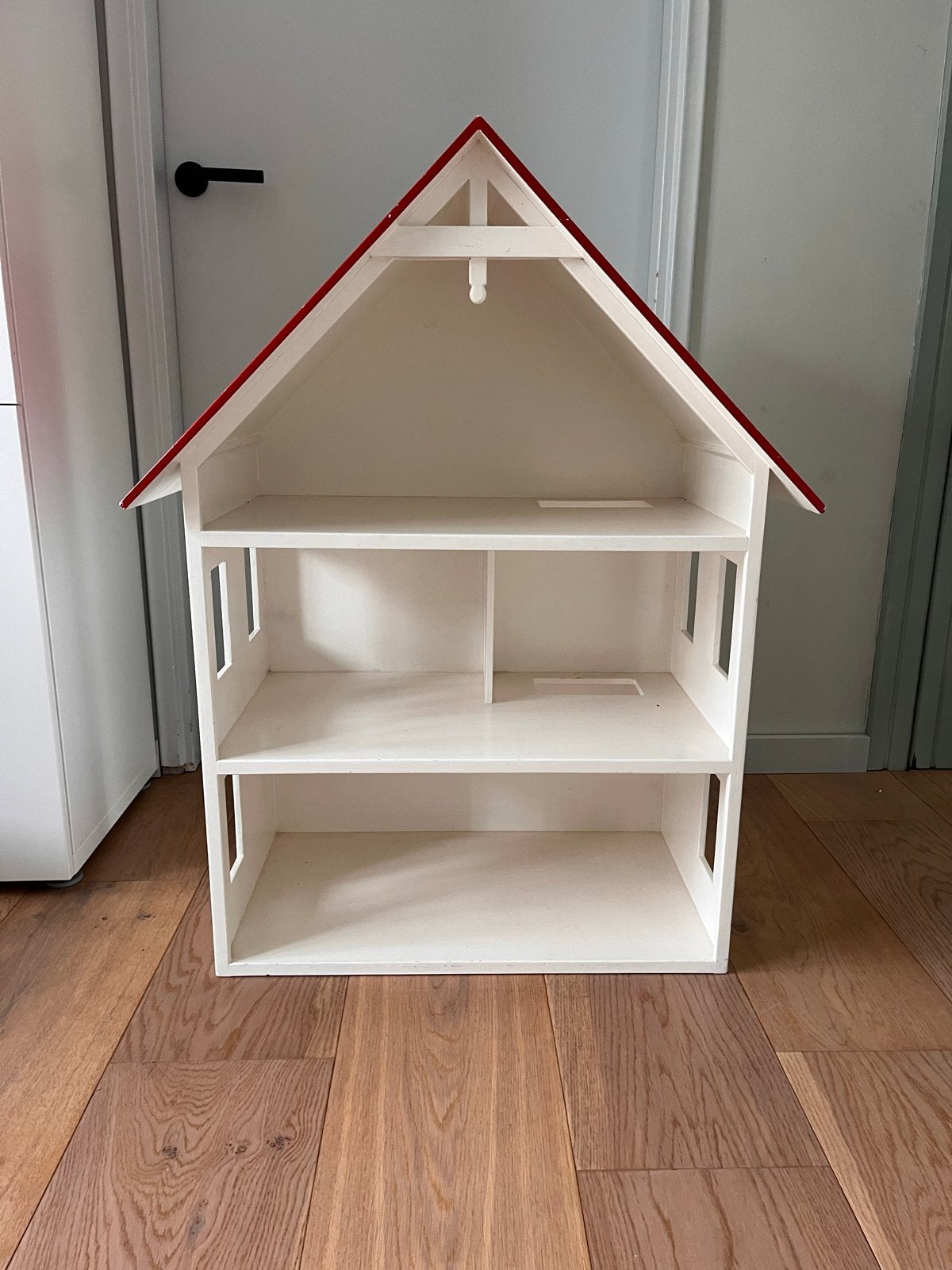 Houten Poppenhuis met Meubeltjes - Zo goed als nieuw, Verzamelen, Poppenhuizen en Toebehoren, Ophalen, Zo goed als nieuw, Poppenhuis
