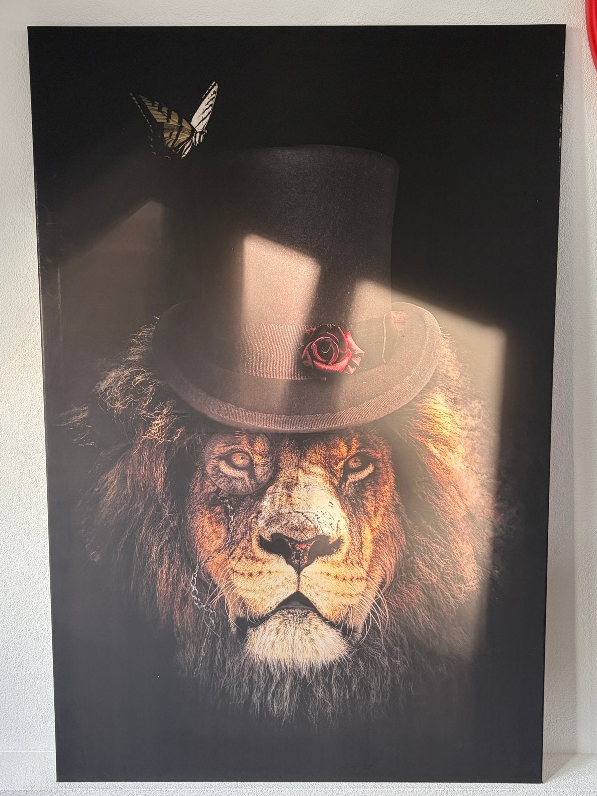 Canvas Leeuw 150x100, Ophalen, Dieren, Print, Op houten frame