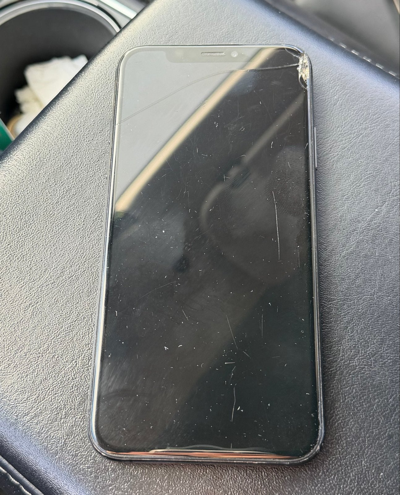 iPhone XS 64GB - Gebarsten scherm en achterkant, Telecommunicatie, Mobiele telefoons | Apple iPhone, Zwart, IPhone XS, Ophalen of Verzenden