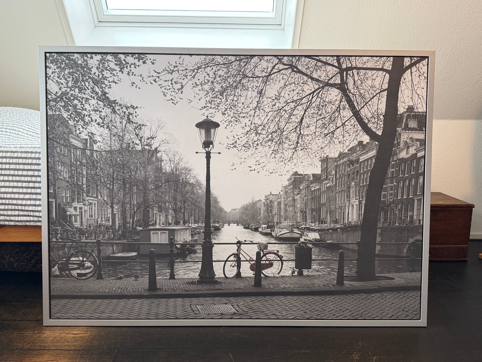IKEA foto schilderij Amsterdamse grachten, Antiek en Kunst, Ophalen, Foto, Fotografie, Ingelijst