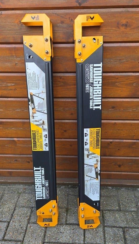 2 stuks Toughbuilt C550 opvouwbare schragen, Ophalen, Zo goed als nieuw, 70 tot 120 cm, Inklapbaar