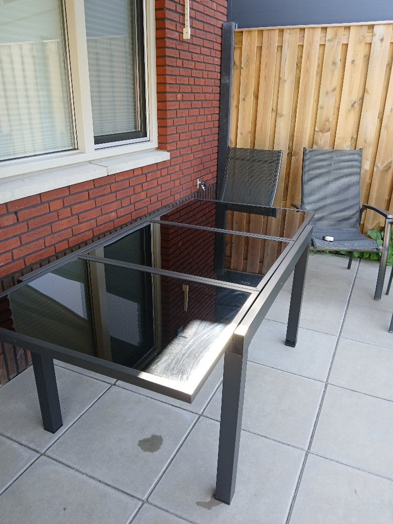 Tuintafel, Tuin en Terras, Tuintafels, Ophalen, Zo goed als nieuw, Rechthoekig, Metaal