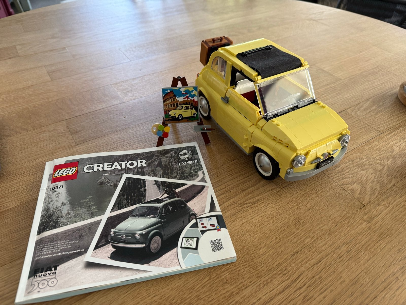 Lego Creator Expert Fiat 500 (10271) - Geel, Lego, Inclusief instructies, Ophalen of Verzenden, Zo goed als nieuw
