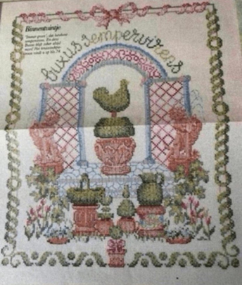 BORDUURPATROON BUXUSTUINTJE, Verzenden, Zo goed als nieuw, Handborduren, Patroon