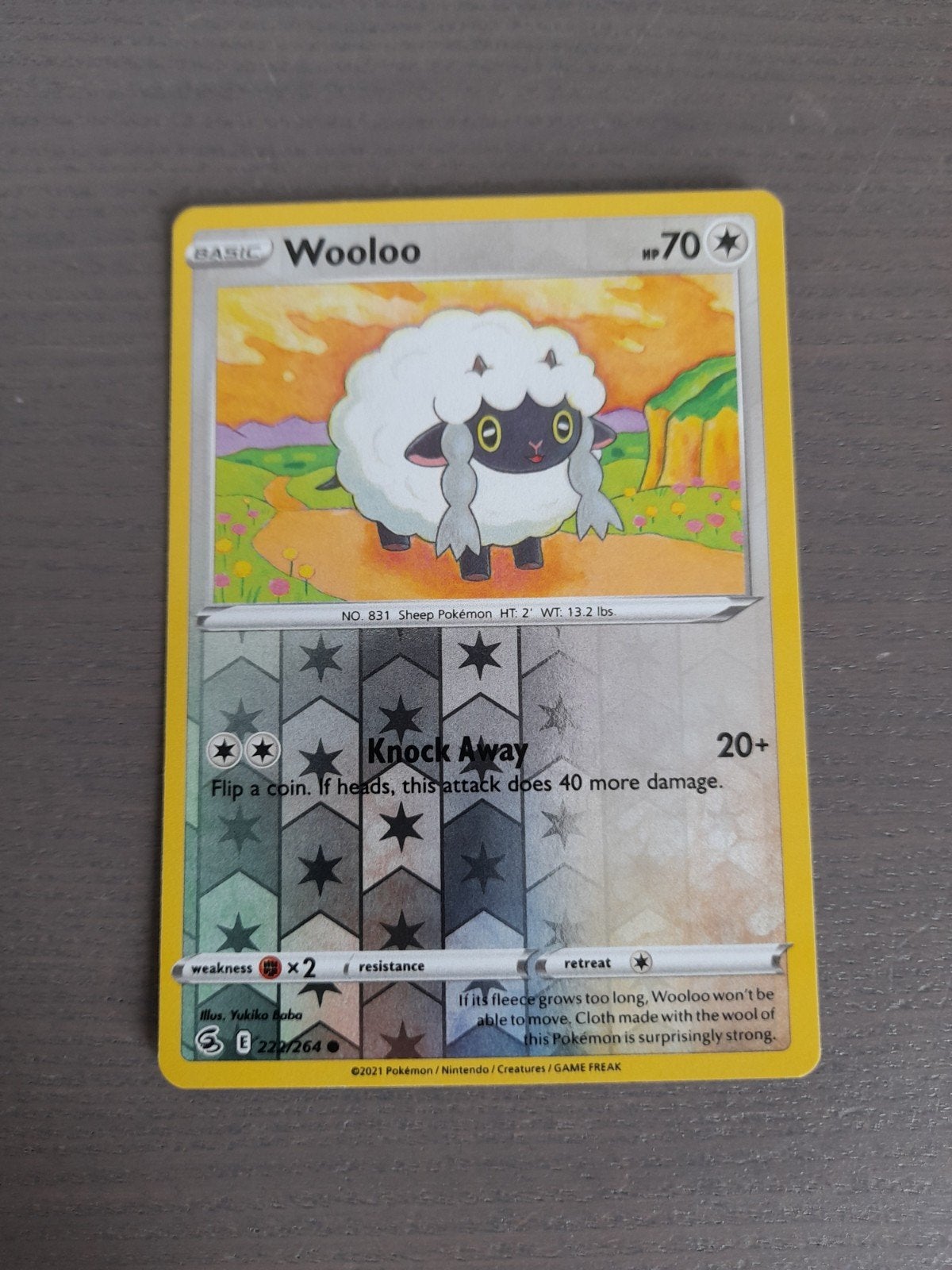fusion strike 222/264 wooloo reverse, Ophalen of Verzenden, Gebruikt, Losse kaart, Foil