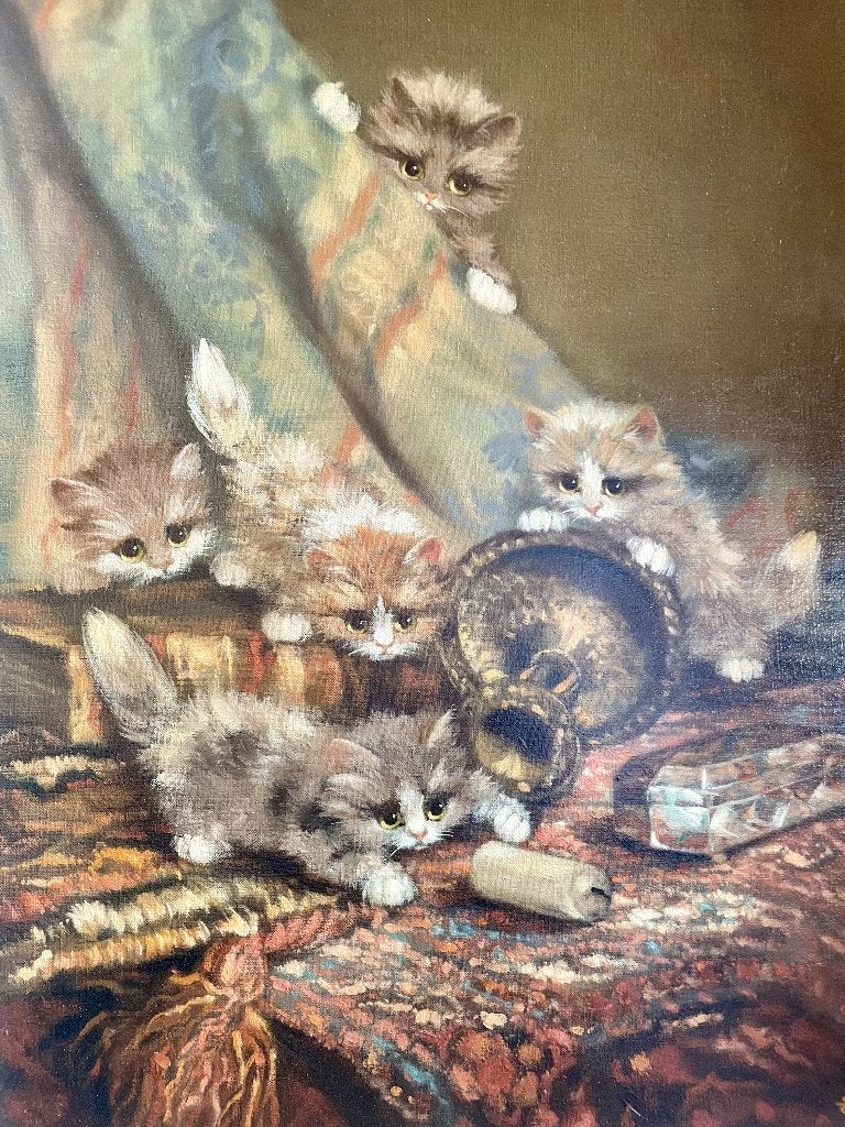 J.W. van Trirum, Antiek en Kunst, Doek, Realistisch, Dieren, Ophalen of Verzenden