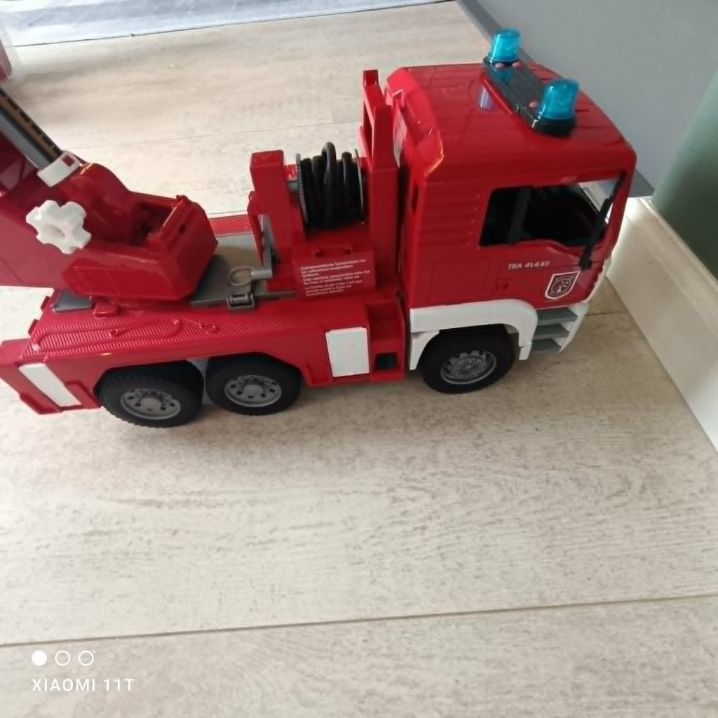 Bruder MAN Brandweerwagen met Draailadder, Ophalen of Verzenden, Gebruikt