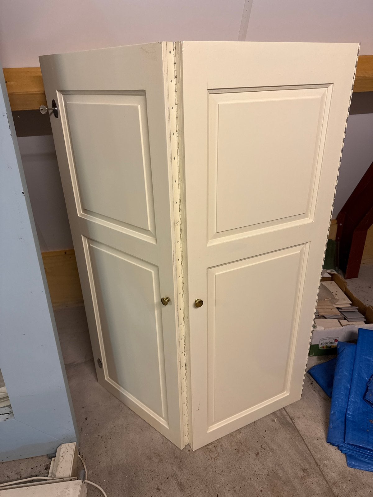 Massieve paneeldeur combinatie met knoppen en slot, Ophalen, Gebruikt, Minder dan 80 cm, Overige typen