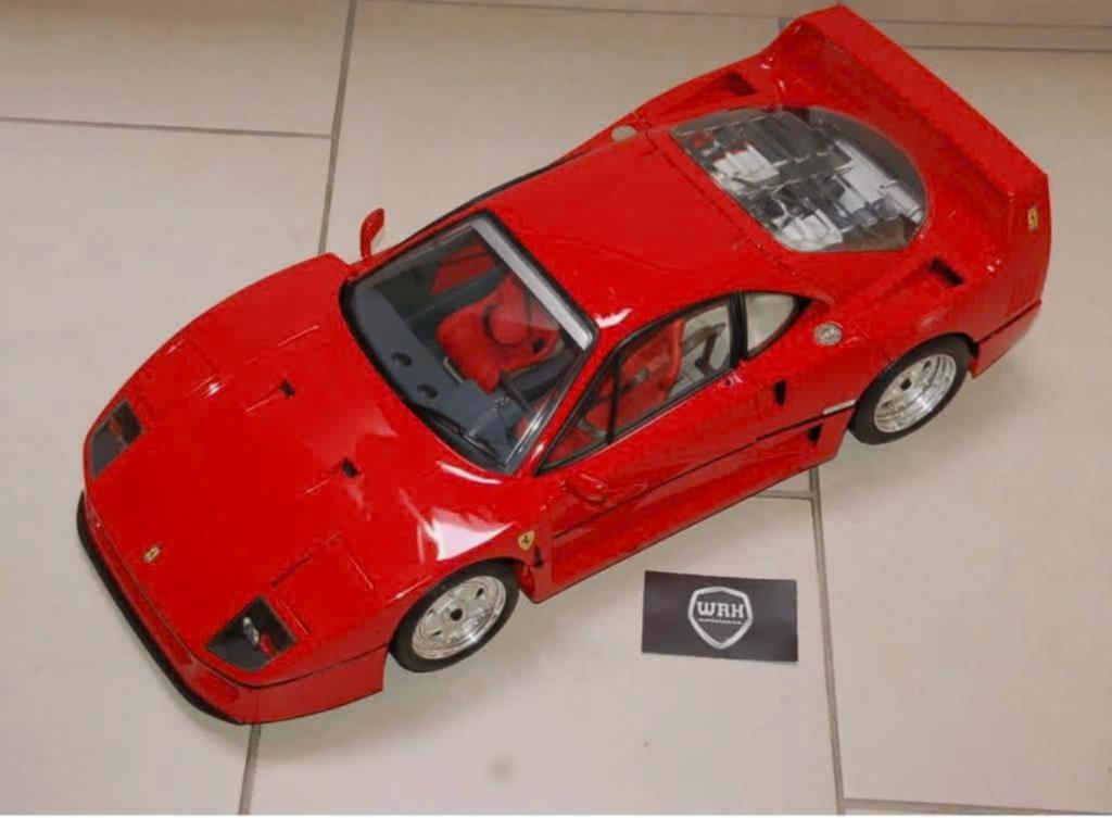 1:8 POCHER Ferrari F40 rosso corsa + vitrinekap TOP!! WRH, Ophalen, Zo goed als nieuw, 1:5 t/m 1:8, Auto