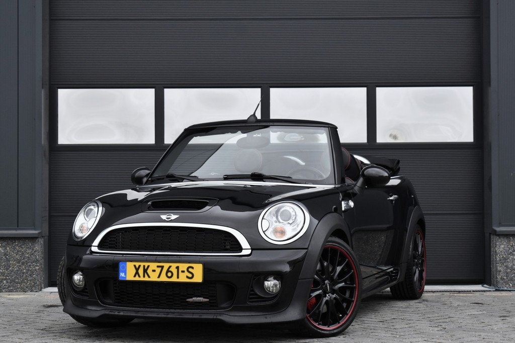 MINI Cabrio 1.6 John Cooper Works Chili Navi - Cruise - Leer, Voorwielaandrijving, Euro 5, Gebruikt, Zwart
