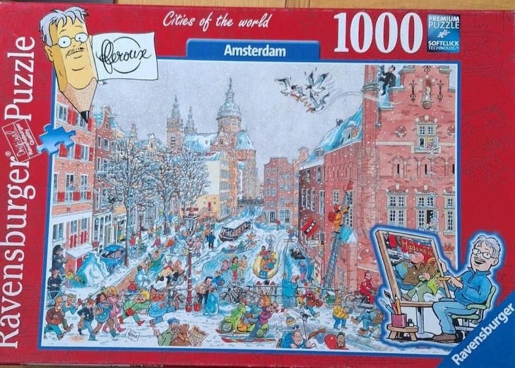 Fleroux cities of the world, Amsterdam, winter., Ophalen of Verzenden, 500 t/m 1500 stukjes