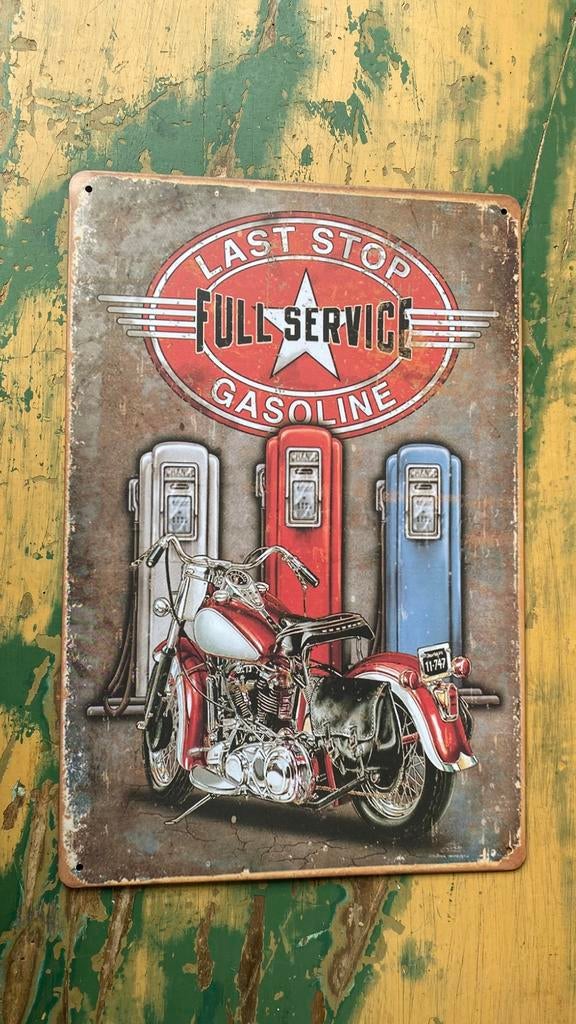 Tekstbord garage tankstation motor wandbord mancave, Nieuw, ?, ?, ?