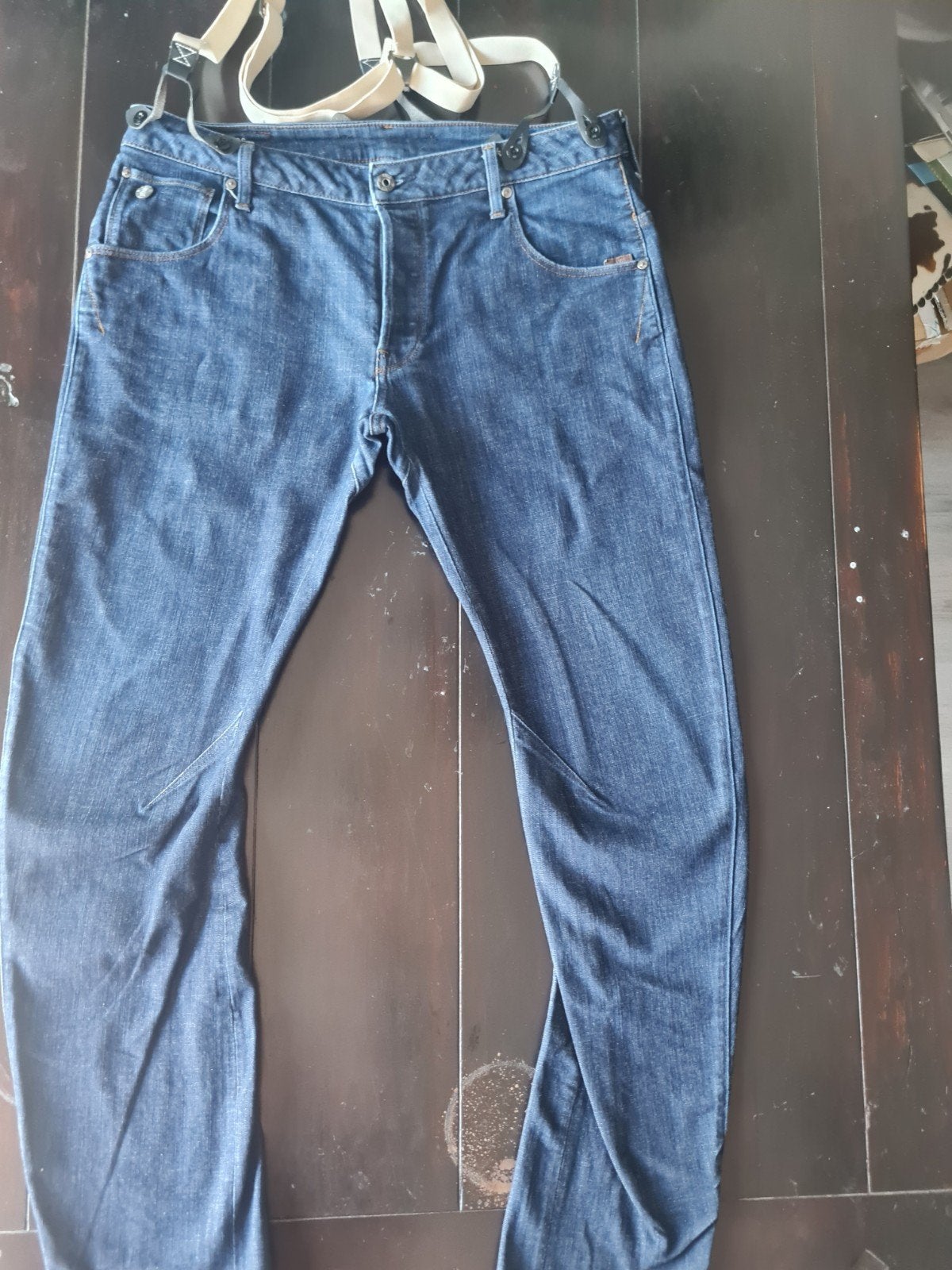 NIEUWE G STAR RAW ARC 3D SLIM STRETCH BRACES JEANS SIZE35/34, G-Star Raw, Blauw, Nieuw, Ophalen of Verzenden