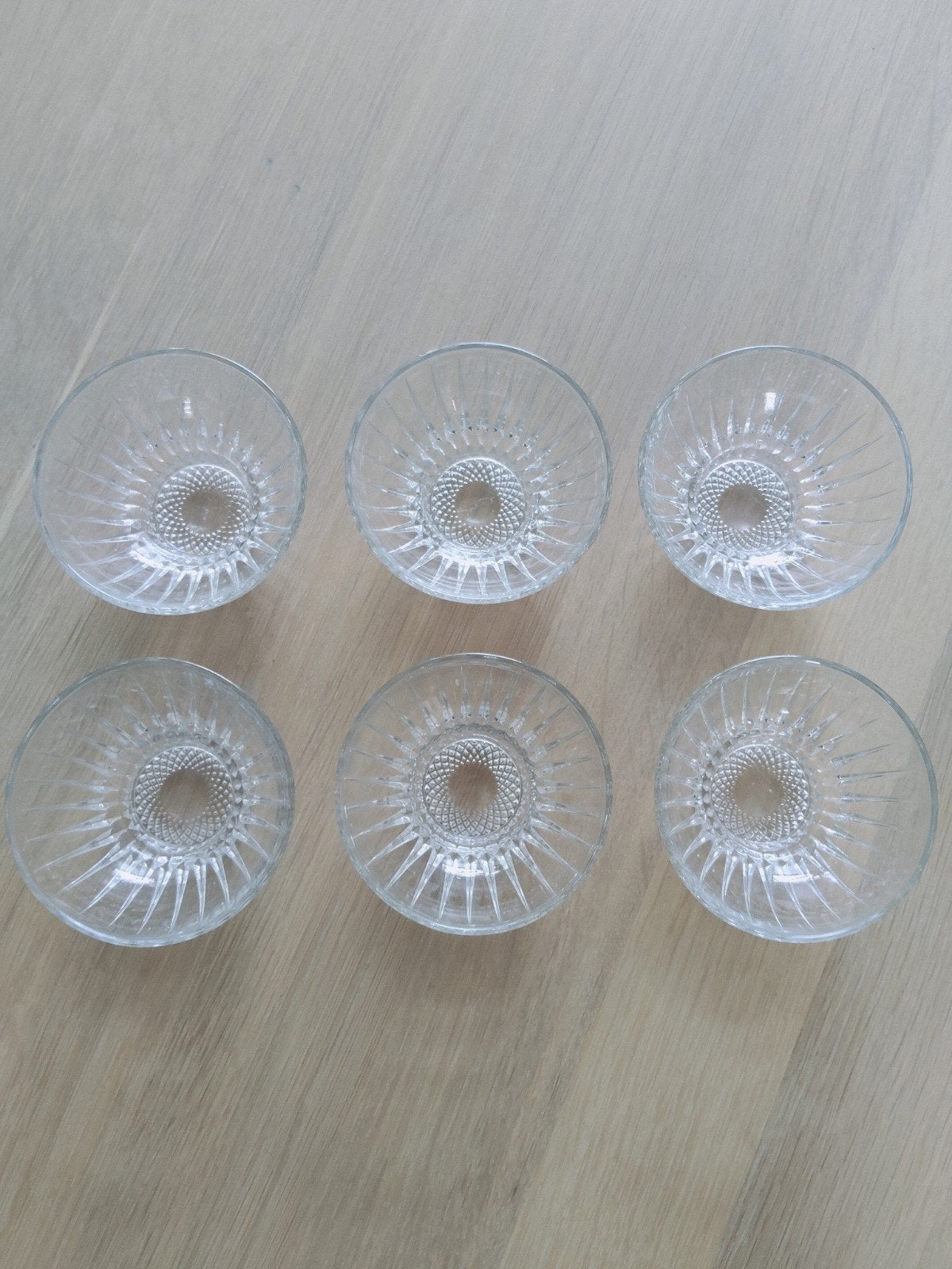 Zes vintage glazen schaaltjes Arcoroc France, Ophalen of Verzenden