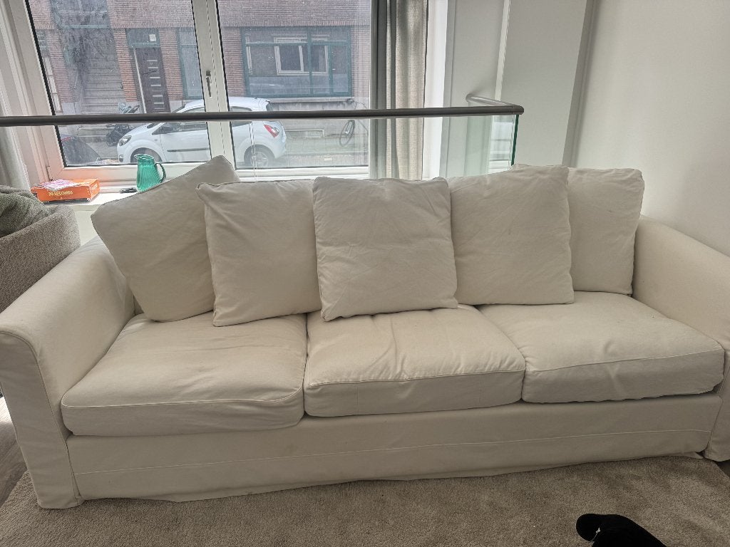 Witte bank, Ophalen, Gebruikt, Driepersoons, 75 tot 100 cm