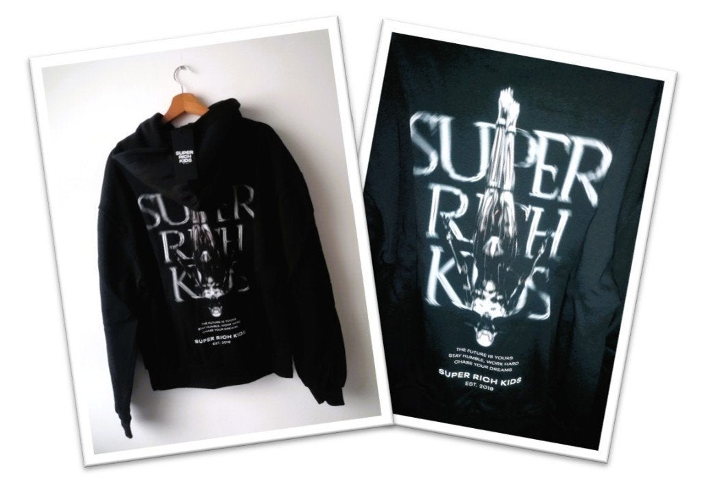 SPLINTERNIEUW: Super Rich Kids Oversized Hoodie Zwart Mt XS, Zwart, Nieuw, Maat 34 (XS) of kleiner, Super Rich Kids