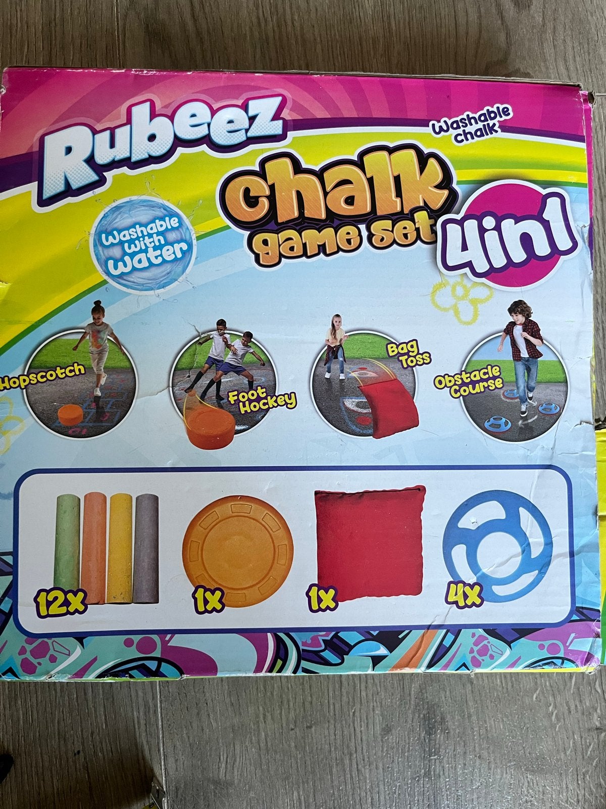 Rubeez Chalk Game Set 4-in-1 - Buitenspeelplezier!, Ophalen, Zo goed als nieuw, Jongen of Meisje