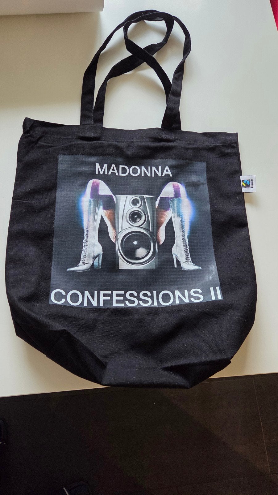 Madonna Confessions II Fairtrade Tote Bag, Ophalen of Verzenden, Nieuw, Zwart, Shopper