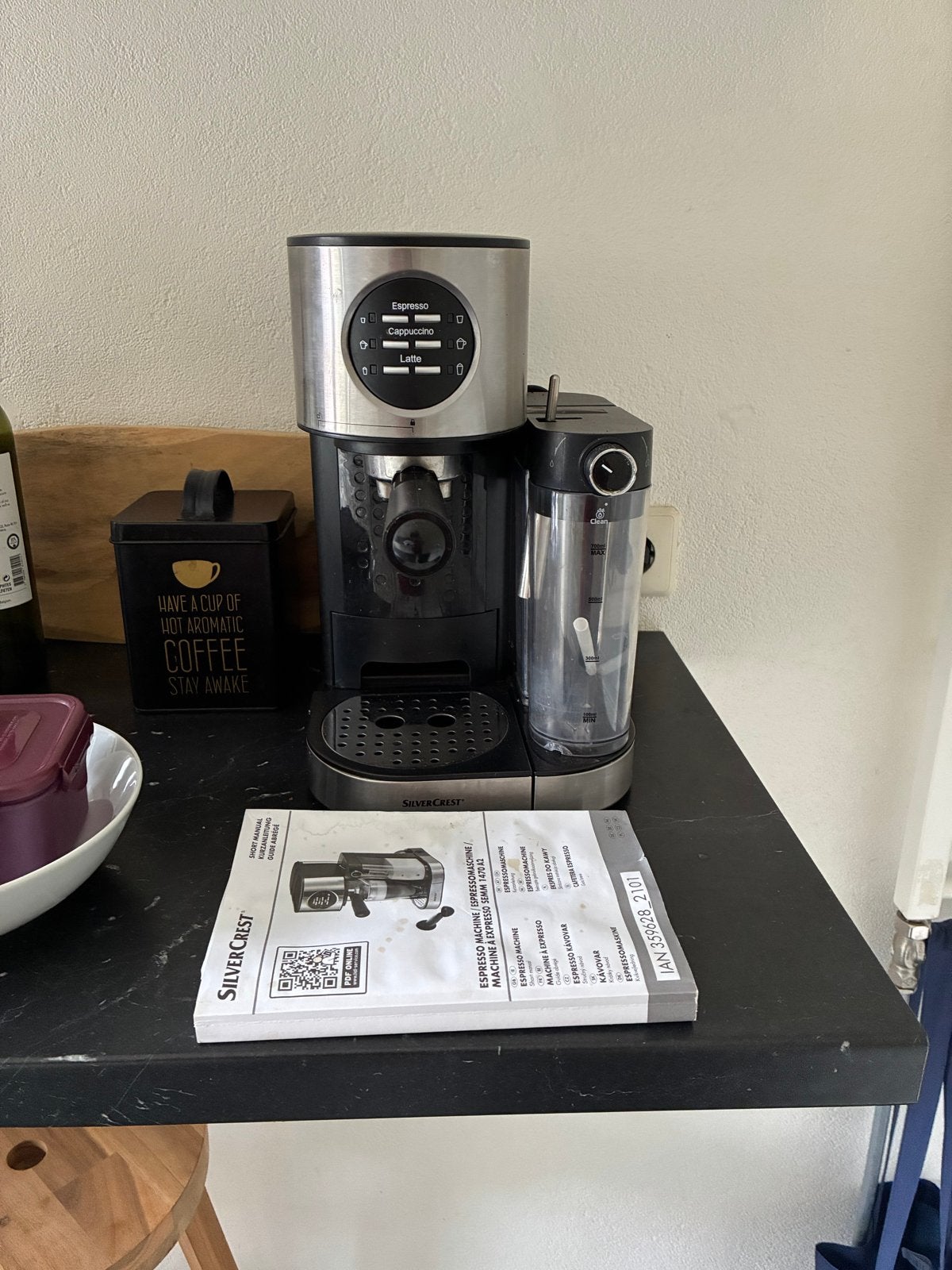 SilverCrest Espresso Machine SEMM 1470 A2, Witgoed en Apparatuur, Koffiezetapparaten, Ophalen, Gebruikt, Espresso apparaat, Gemalen koffie