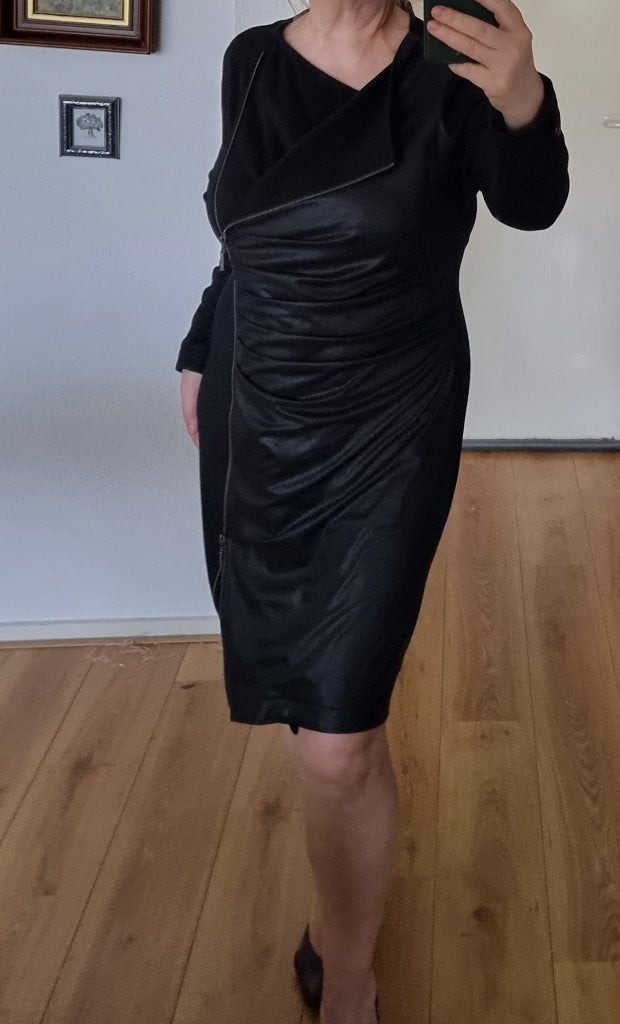 Dolce Vita zwarte jurk met rits, Verzenden, Zwart, Maat 46/48 (XL) of groter, Nieuw