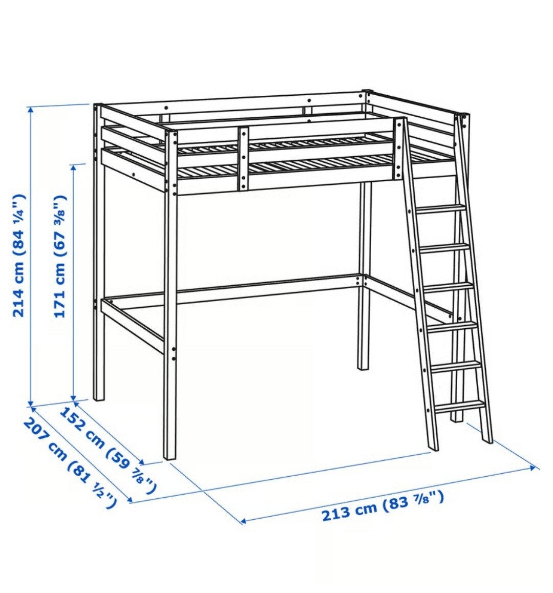 Hoogslaper + matras - zo goed als nieuw., Huis en Inrichting, Ophalen, Hoogslaper, Tweepersoons, 140 cm