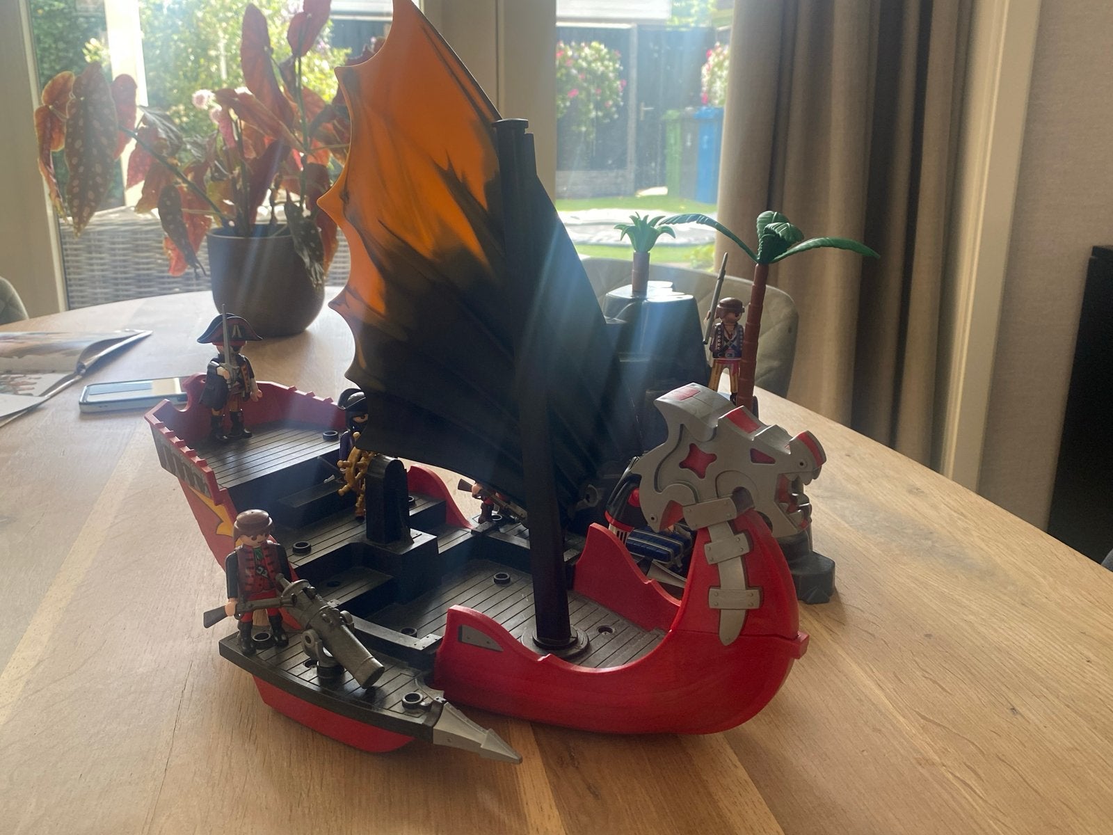 Playmobil Piratenschip met eiland en figuren, Kinderen en Baby's, Pirates, Gebruikt, Complete set, Ophalen of Verzenden