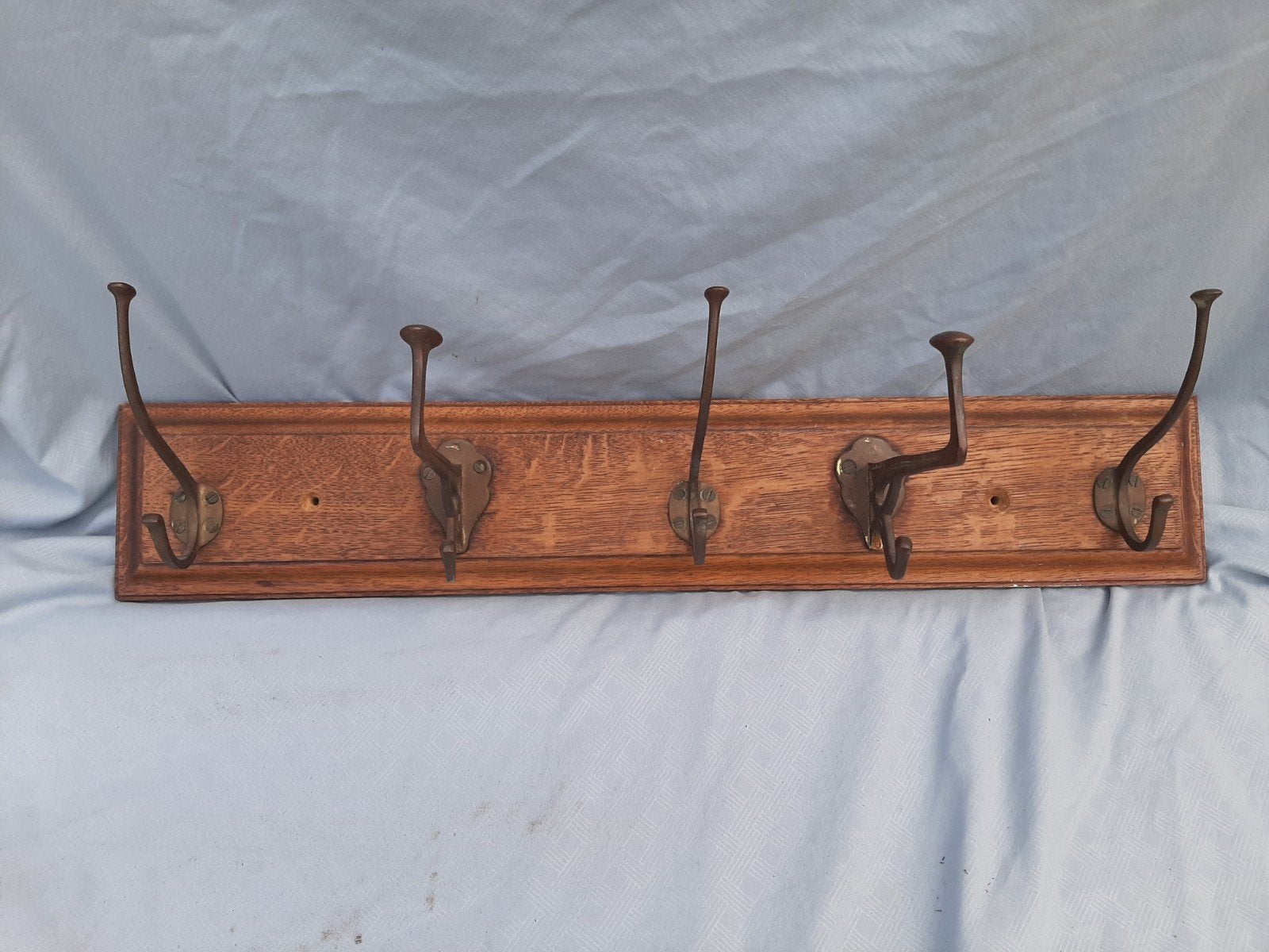 Oud wandkapstokje met 5 haken, Wandkapstok, Gebruikt, Ophalen of Verzenden, Minder dan 100 cm