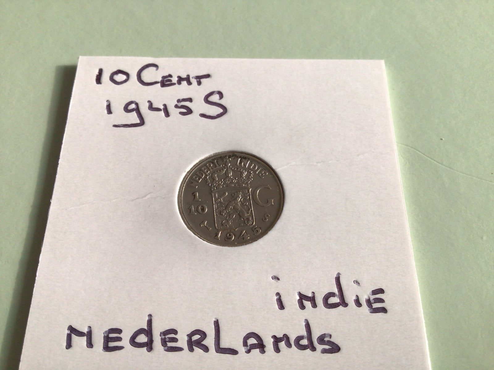 10 cent 1945 S Nederlands Indie, Verzenden, Koningin Wilhelmina, 10 cent, Zilver